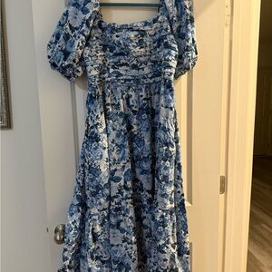 Abercrombie & Fitch Blue Floral Long Sleeve Dress